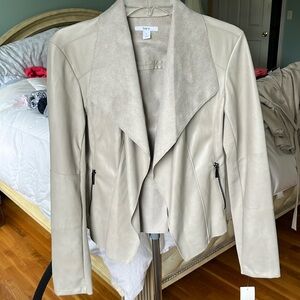 Gray leather jacket brand new with tag